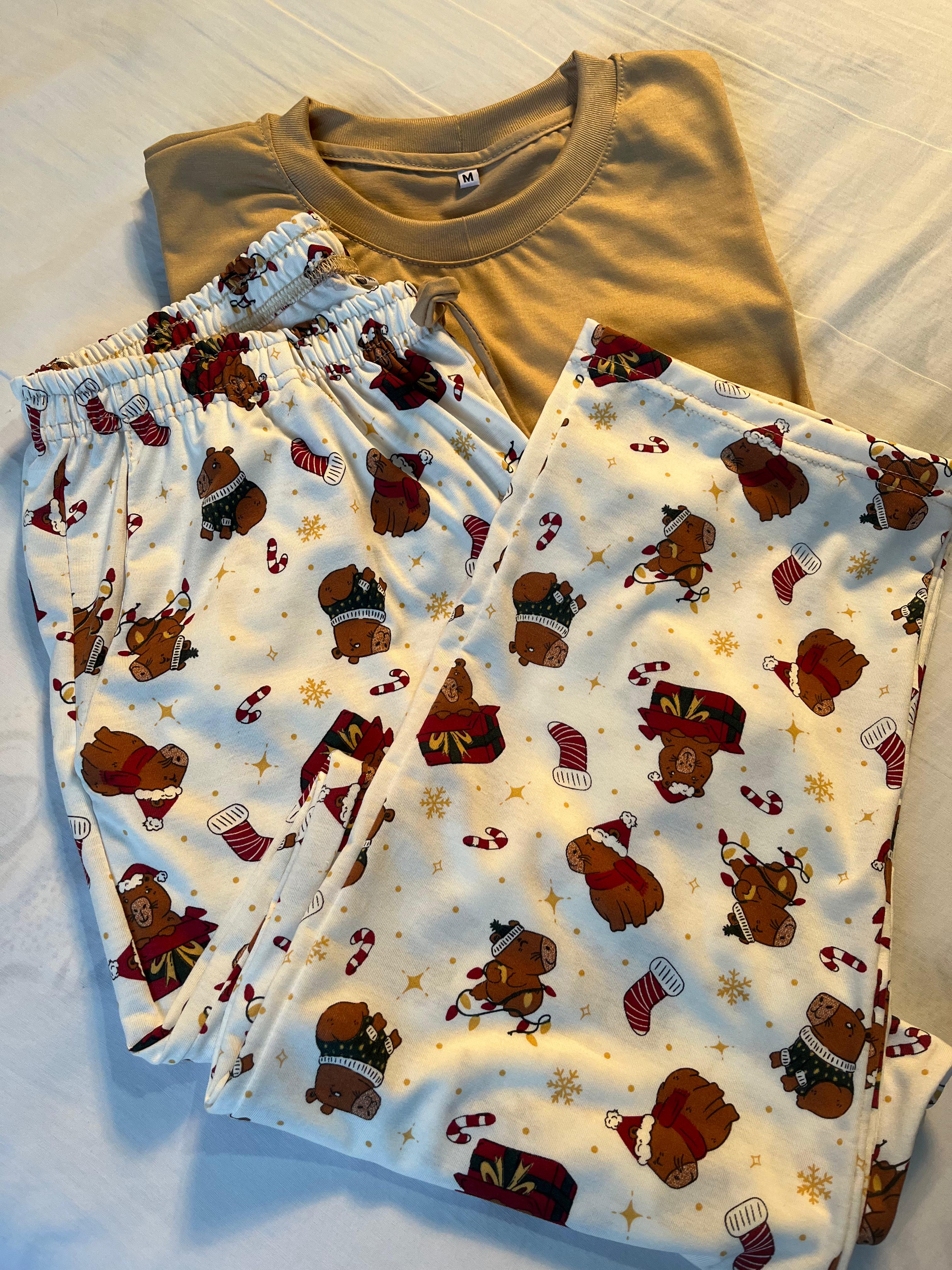Conjunto Pijama Longo Feminino Adulto | Edição Capivara