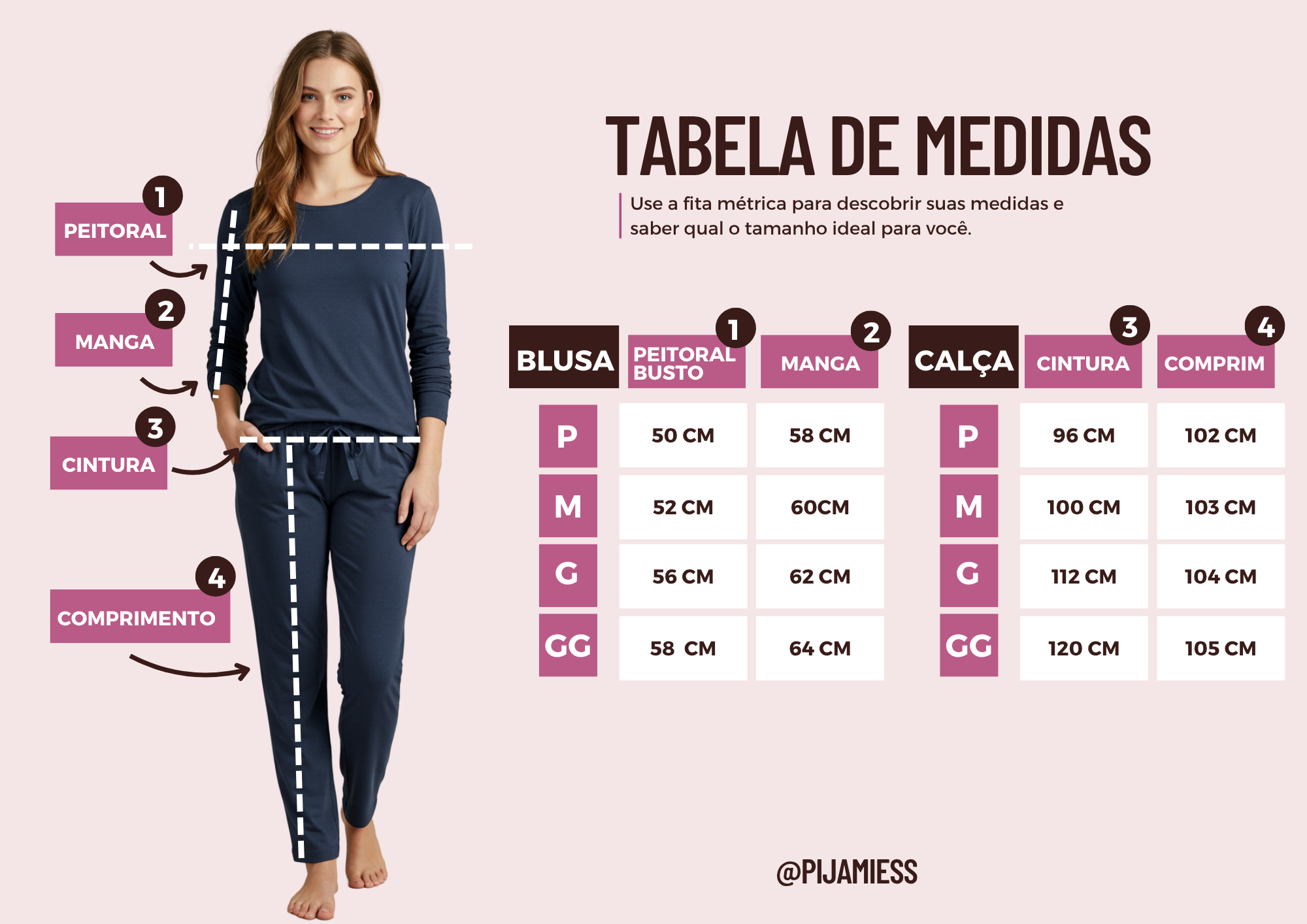 Conjunto Pijama Longo Feminino Adulto | Azul