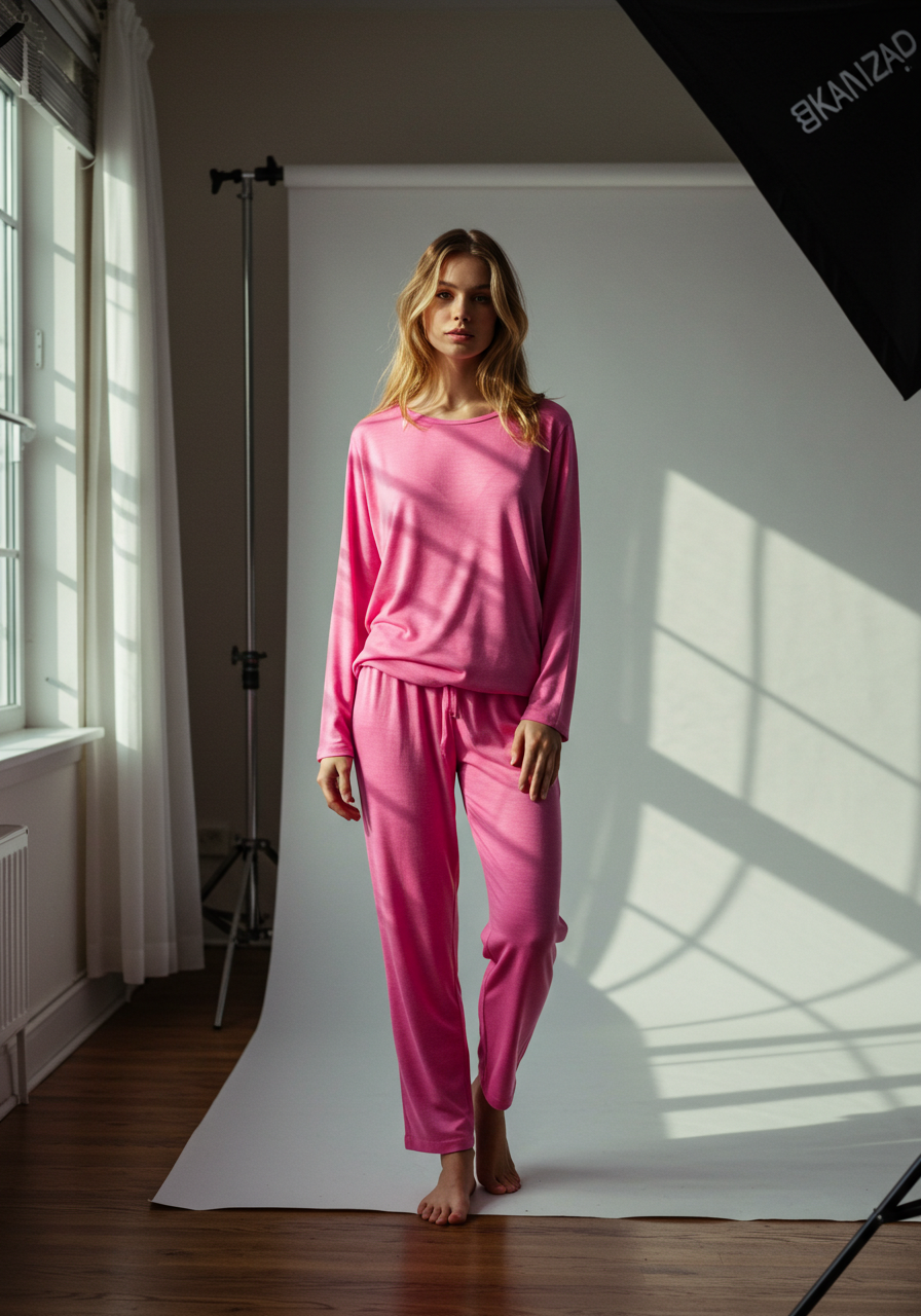 Conjunto Pijama Longo Feminino Adulto | Rosa Pijamiess