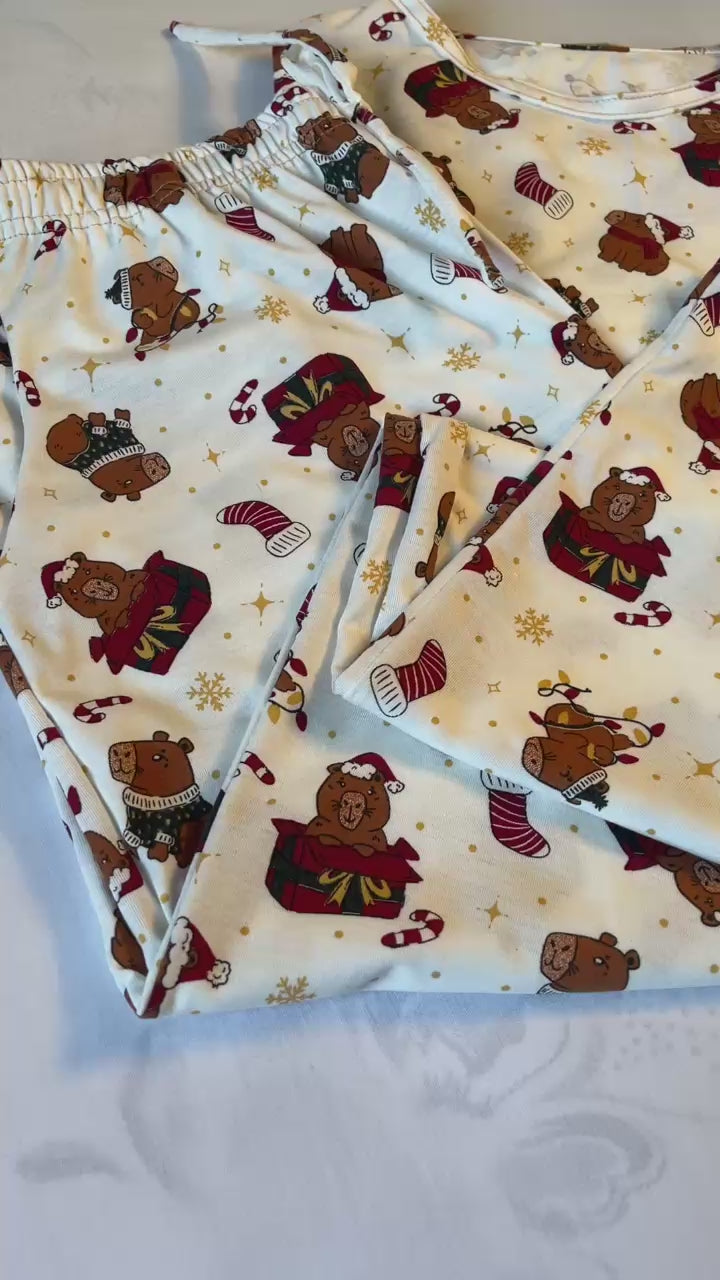 Conjunto Pijama Longo Feminino Adulto | Edição Capivara