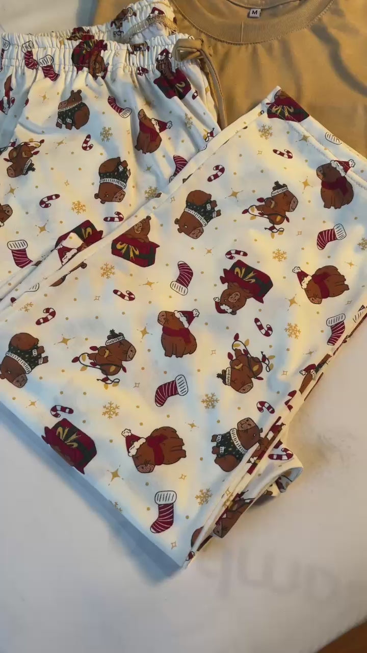 Conjunto Pijama Longo Feminino Adulto | Edição Capivara